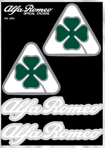 Alfa Romeo Adesivi Chrome Tabs 2 SCRITTE + 2 LOGHI